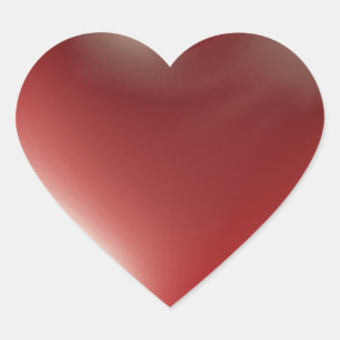 Three Dimensional Style Heart Symbol Red Sticker
