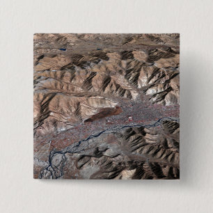 Three-dimensional view of the landscape 15 cm square badge
