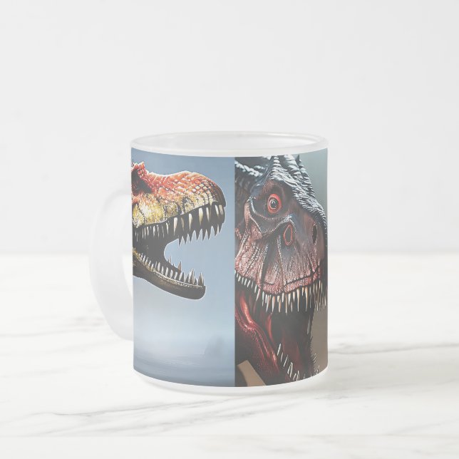 Three Dinosaur Breeds, Frosted Mug (Front Left)