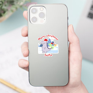 three dinosaurs christmas gift, personalised name