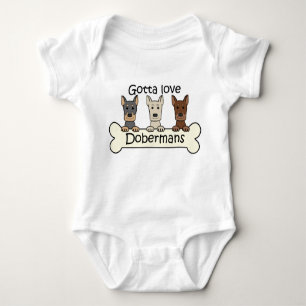 Three Dobermans Baby Bodysuit