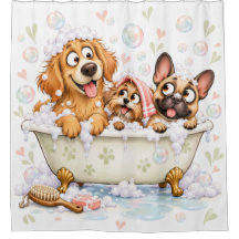 Three Dogs in the Tub Funny Bathroom