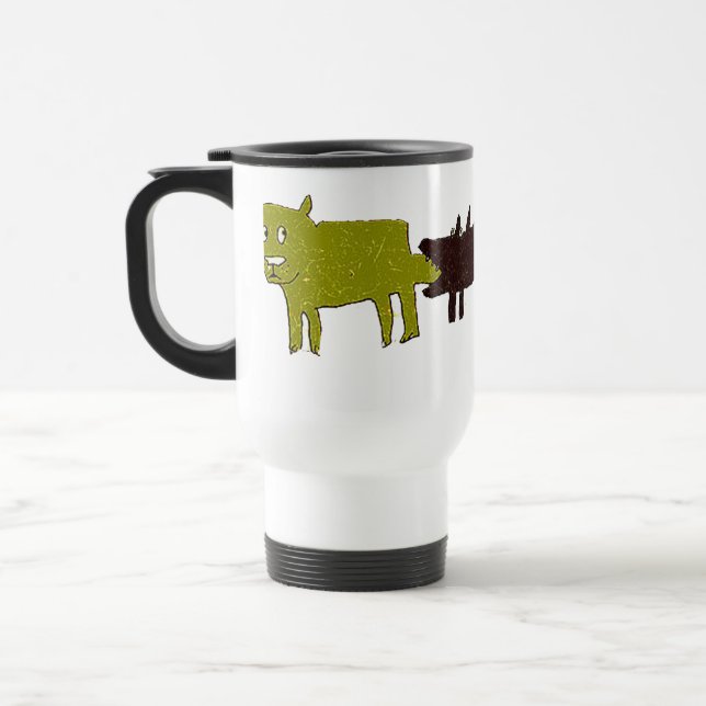 three dogs travel mug (Left)