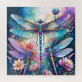 Three Dragonflies in Watercolor Jigsaw Puzzle