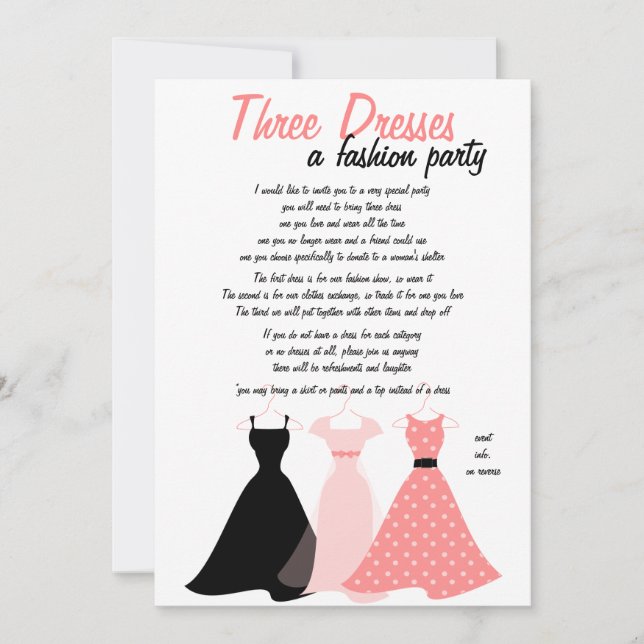 Three Dresses Invitation (Front)