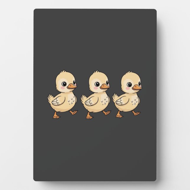 Three Ducklings Walking in a Row – Cute Plaque (Front)
