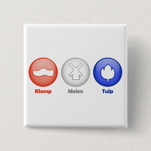 Three Dutch Icons 15 Cm Square Badge