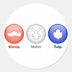 Three Dutch Icons Classic Round Sticker