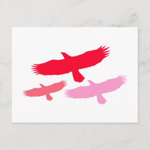 Three Eagles Flying (Red) Postcard