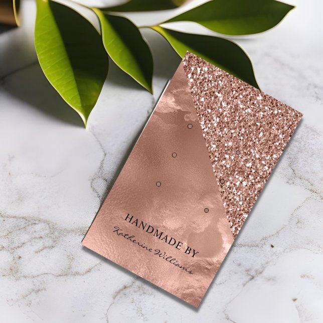 Three Earring Display Card | Rose Gold and Glitter (Creator Uploaded)