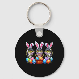 Three Easter Bunny B Fishes Hunting Eggs Sket Colo Key Ring