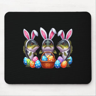Three Easter Bunny B Fishes Hunting Eggs Sket Colo Mouse Pad