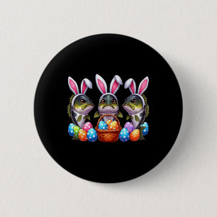Three Easter Bunny Byb Fishes Hunting Eggs Sket Co 6 Cm Round Badge