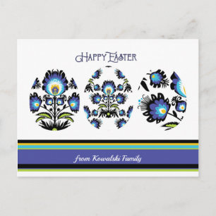 Three Easter Eggs Custom Text Postcard