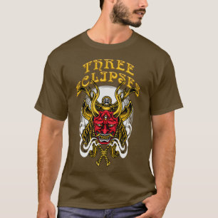 Three Eclipses Japanese Samurai Demon Oni Mask T-Shirt