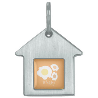 Three Eggs Pattern Name Pet ID Tag