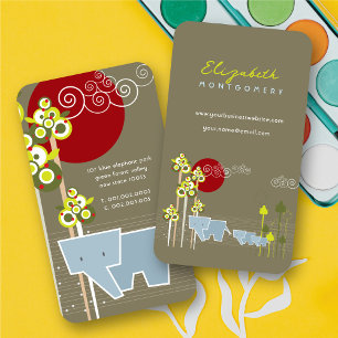 Three Elephants Family In The Forest Profile Card