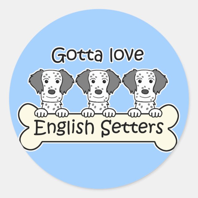 Three English Setters Classic Round Sticker (Front)