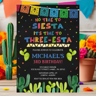 Three Esta Birthday Invitation   Fiesta 3rd Invite