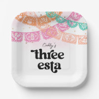 Three-esta Birthday Party Plates