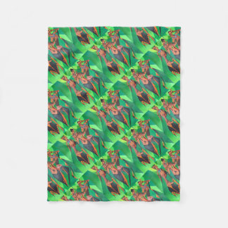 Three Ethnic Traditional Black Women Dancing Fleece Blanket