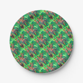 Three Ethnic Traditional Black Women Dancing Paper Plate