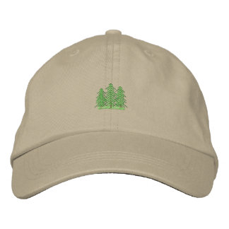 Three Evergreens Embroidered Hat