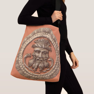 three faces print crossbody bag
