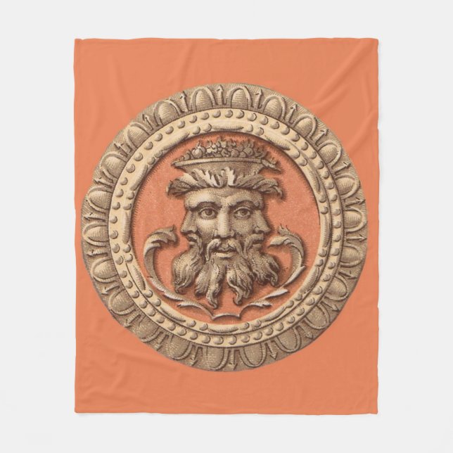  three faces print fleece blanket (Front)