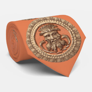 three faces print tie