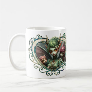 Three fairies, the companions of the magic heart. coffee mug