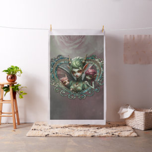 Three fairies, the companions of the magic heart.  fabric
