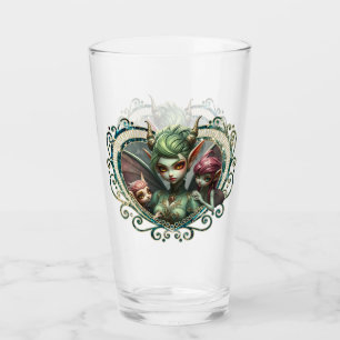 Three fairies, the companions of the magic heart.  glass