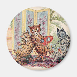 Three Falling Cats by Louis Wain Magnet