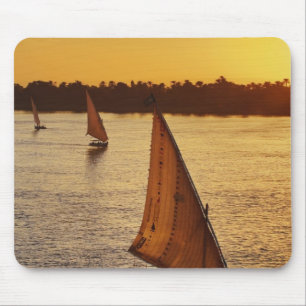 Three falukas with sightseers on Nile River at Mouse Pad