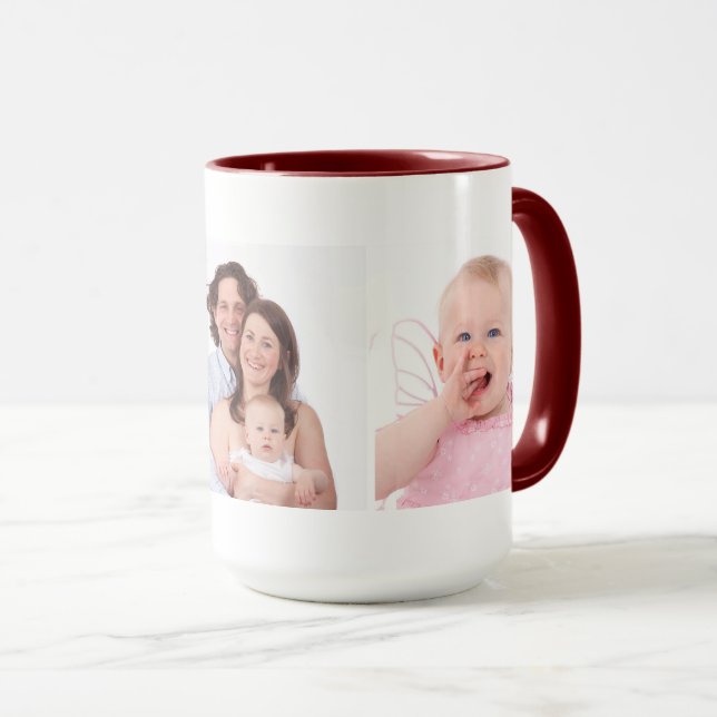 Three Family Photos Template Personalised Mug (Front Right)