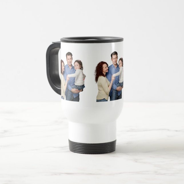 Three Family Photos Template Personalised  Travel Mug (Front Left)