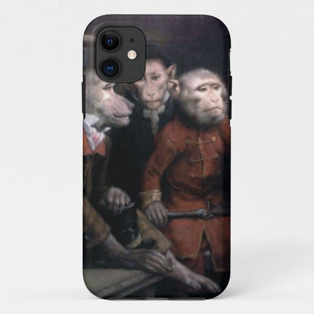 Three Fancy Monkeys Case-Mate iPhone Case (Back)