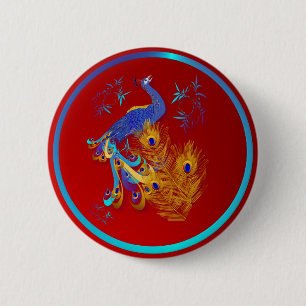 Three Feathers and a Peacock  Buttons