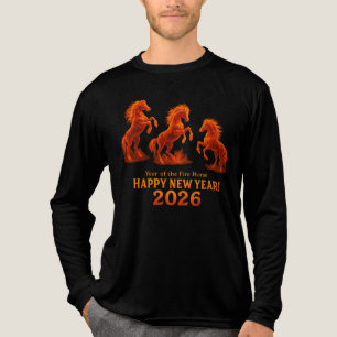 Three Fire Horses Year of the Fire Horse 2026 Tri-Blend Shirt