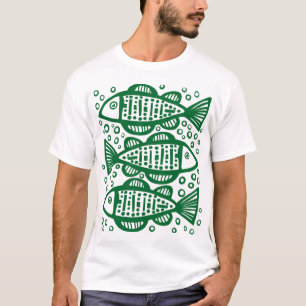Three Fish - Forest Green T-Shirt