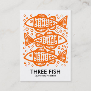 Three Fish - Orange on White Business Card