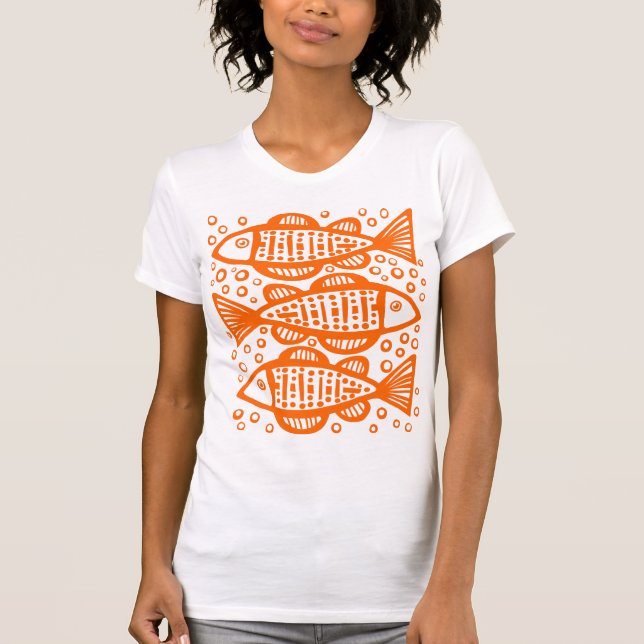 Three Fish -Orange T-Shirt (Front)