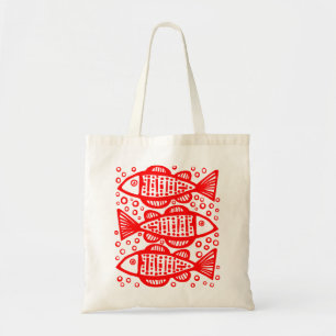 Three Fish - Red Tote Bag