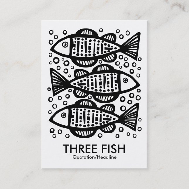 Three Fish - White Business Card (Front)