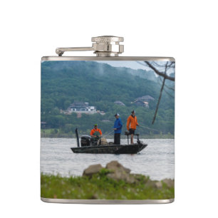 Three Fishermen On Table Rock Hip Flask