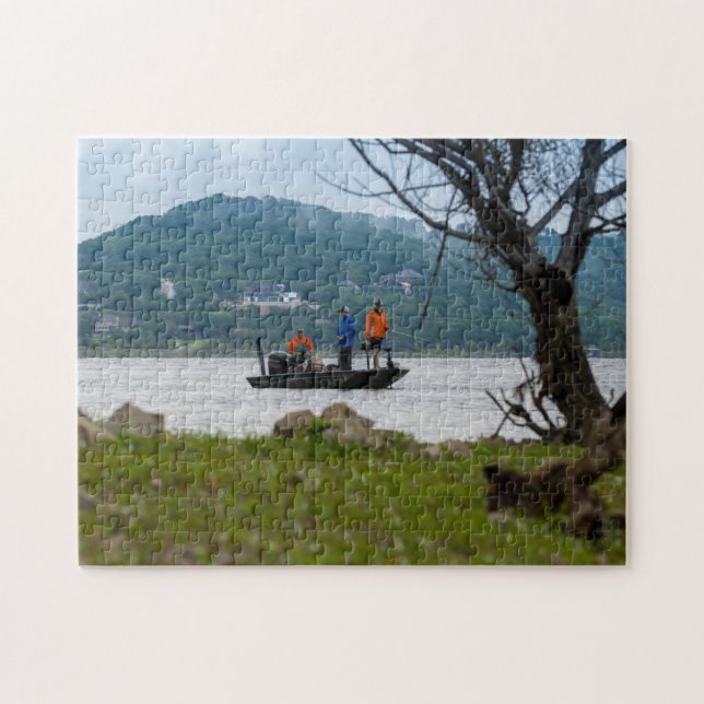Three Fishermen On Table Rock Jigsaw Puzzle (Horizontal)