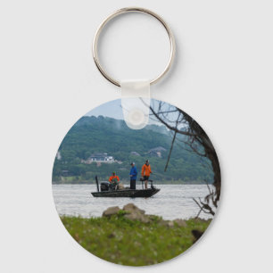 Three Fishermen On Table Rock Key Ring