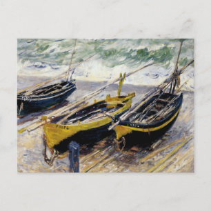 Three Fishing Boats by Monet Postcard
