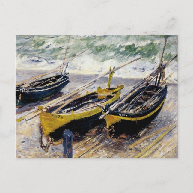 Three Fishing Boats Postcard (Front)